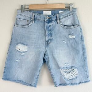 FRAME Le Slouch Bermuda Shorts in Natoma Distressed EUC Size 26